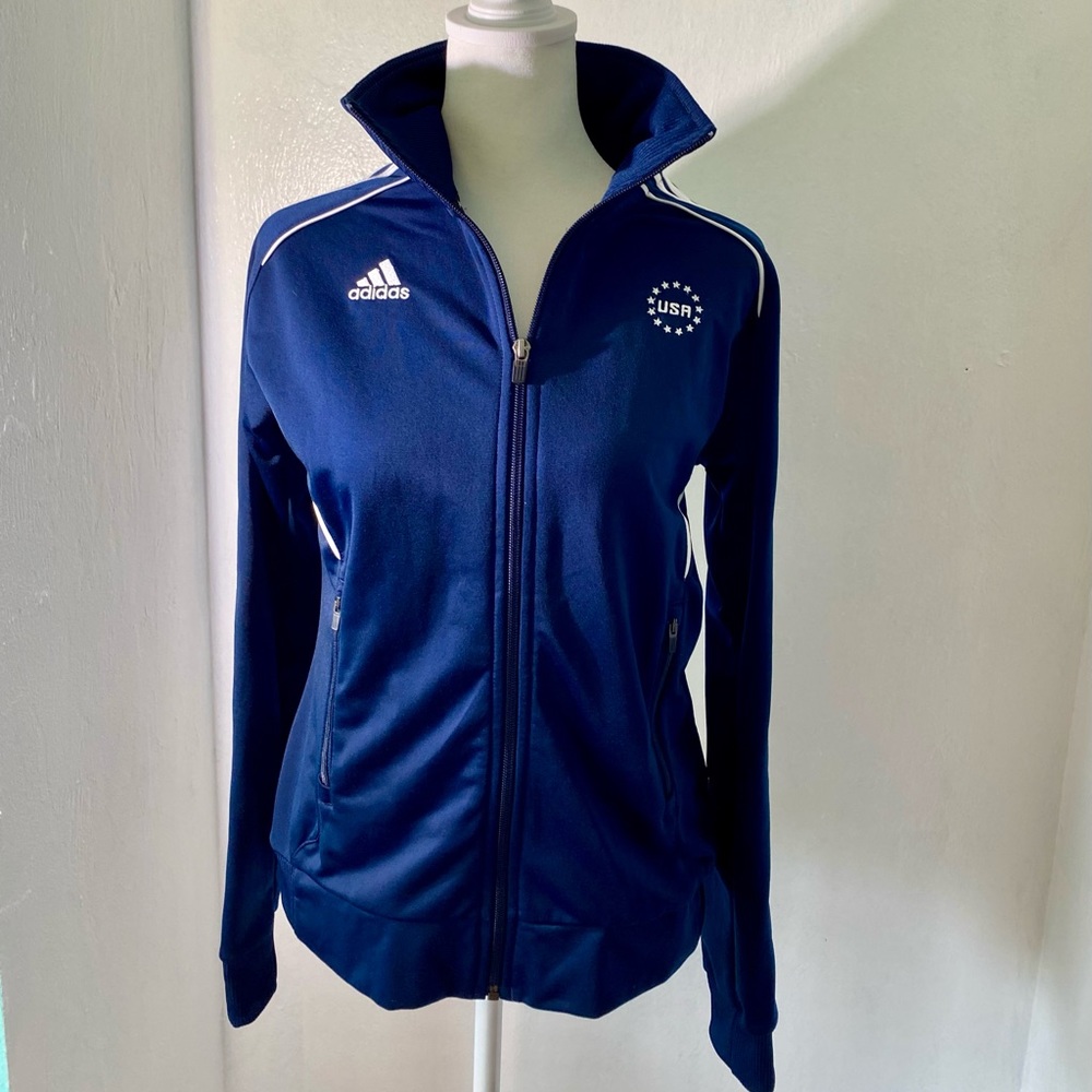 2012  Adidas -full zip royal blue jacket.U.S.A. embroidery.Size M